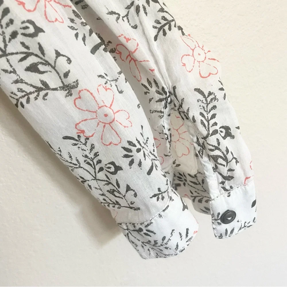 Anthropologie Embroidered Floral Button Up Shirt - Picture 8 of 11